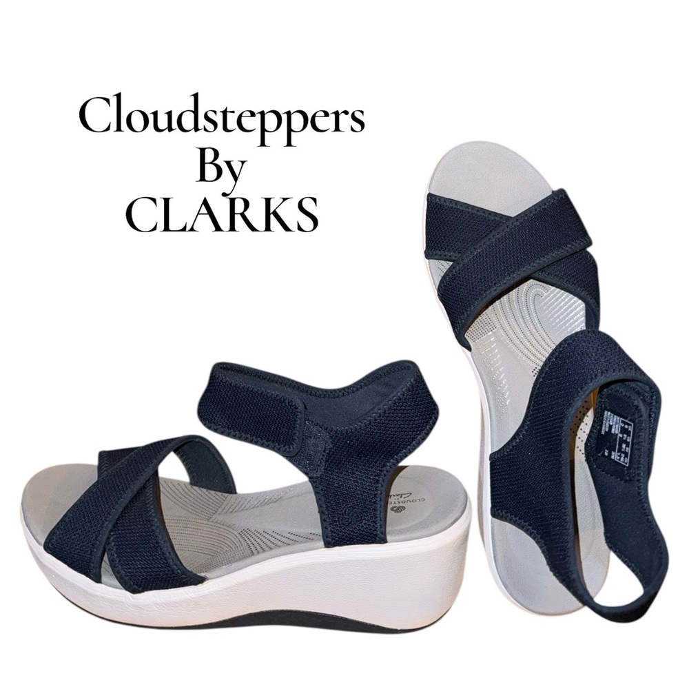 Clarks Cloudsteppers Cushioned Wedge Sandals Comf… - image 1